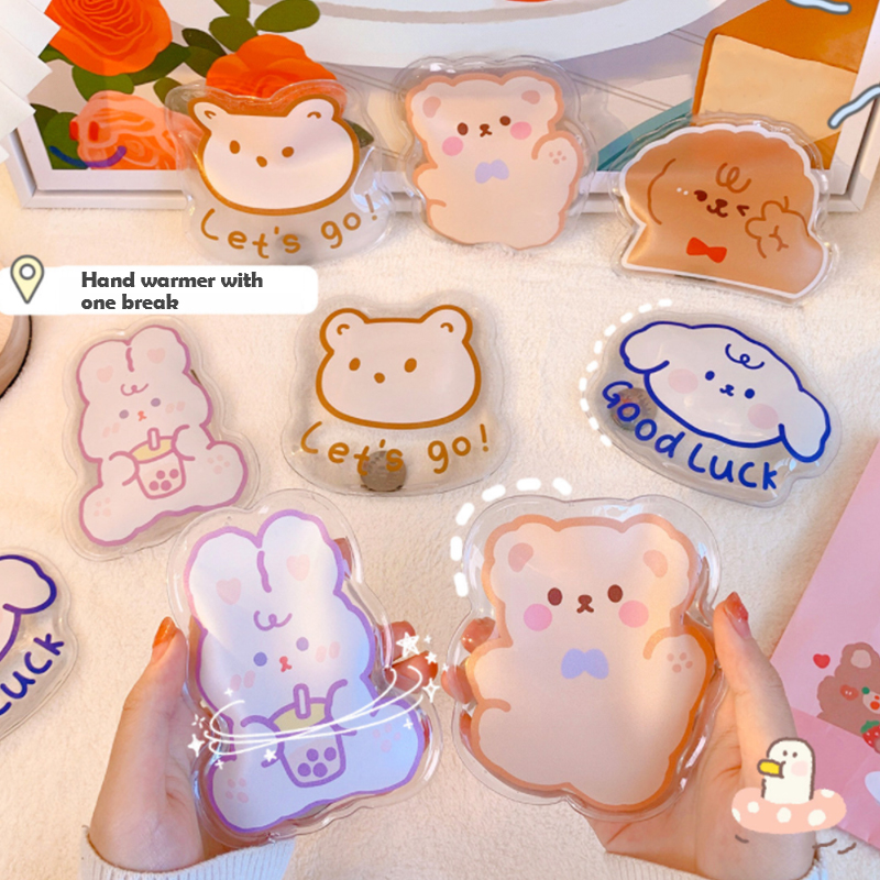1pc Mini Winter Reusable Gel Hand Warmer Warm-fitting and Fast Self-Heating Cute Hand Warmer Print Instant Heating Pack