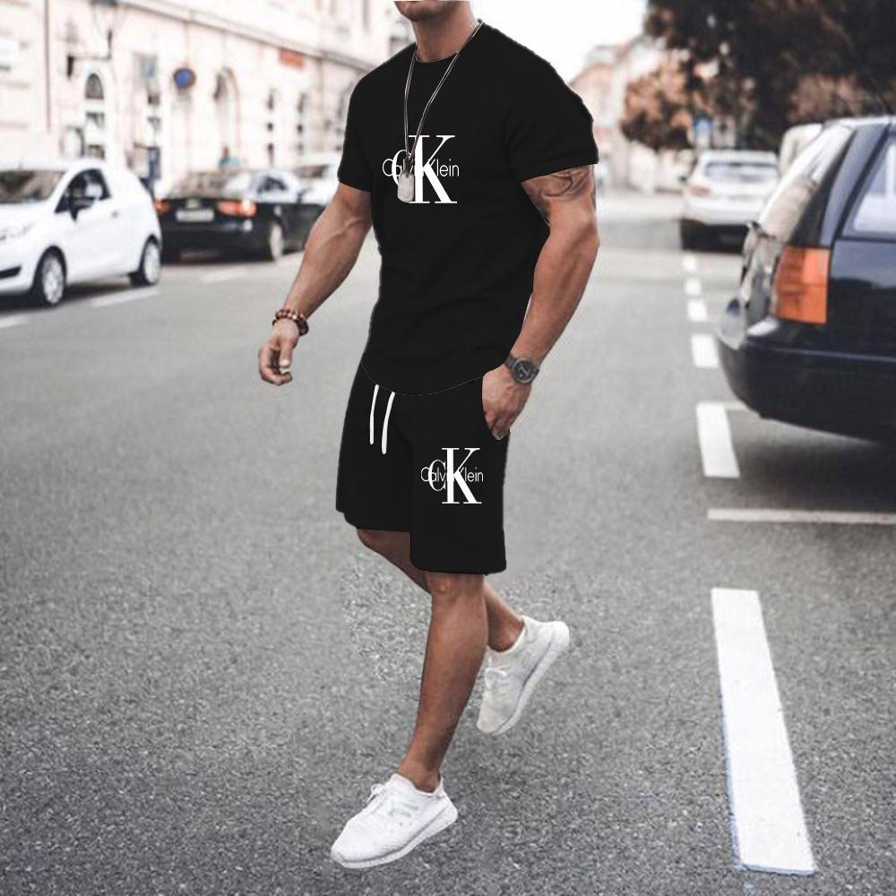 Summer Men's Tracksuit Mickey Anime T-shirts Set Oversized Two-piece Clothes Men Short Sleeves Male Clothing Sweatshirts Suit