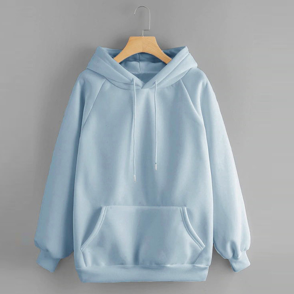 40* Women's Pocket Pullover Hooded Hoodies Long Sleeve Pullover Raglan Sleeves Sweatshirt Casual Vintage Hoodies  Style