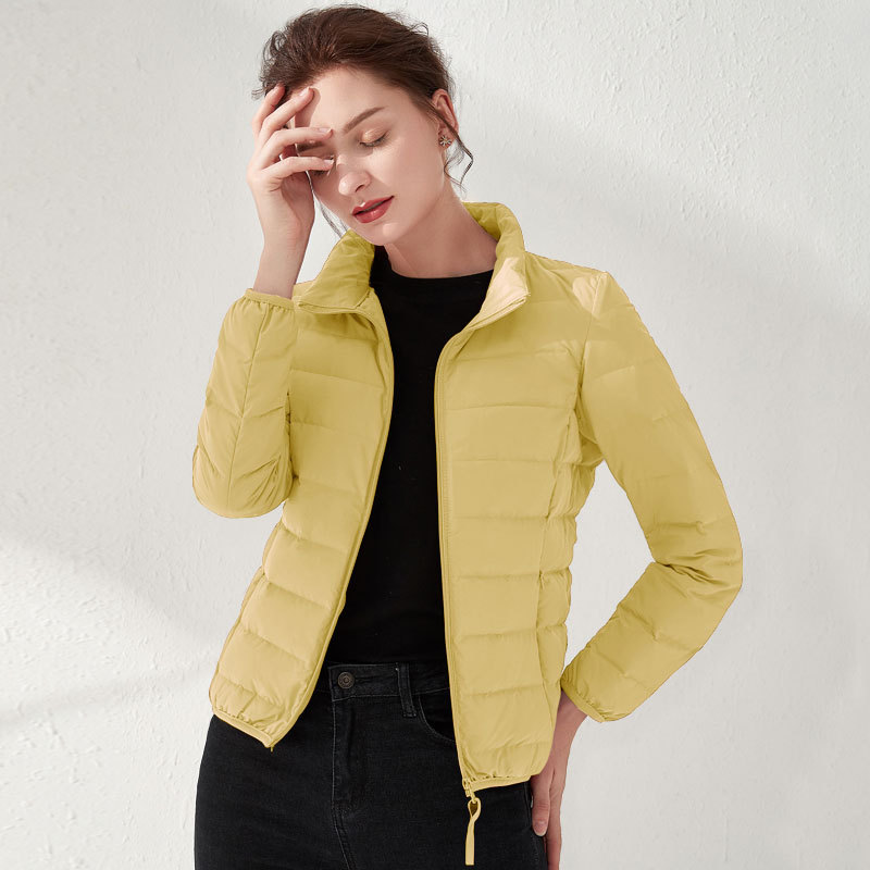 Women  90%  White Duck Down  Seamless Ultra Lightweight Packable Jacket  Autumn Winter Women Casual Puffer Jacket