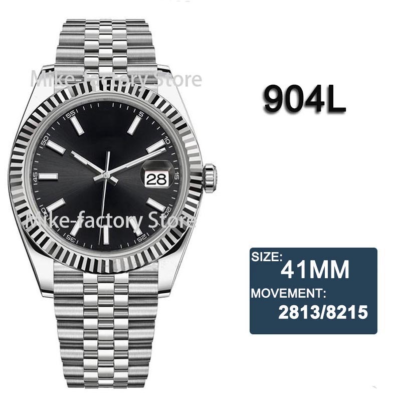 904l steel mens automatic mechanical watch stainless steel silver gold black blue Top 