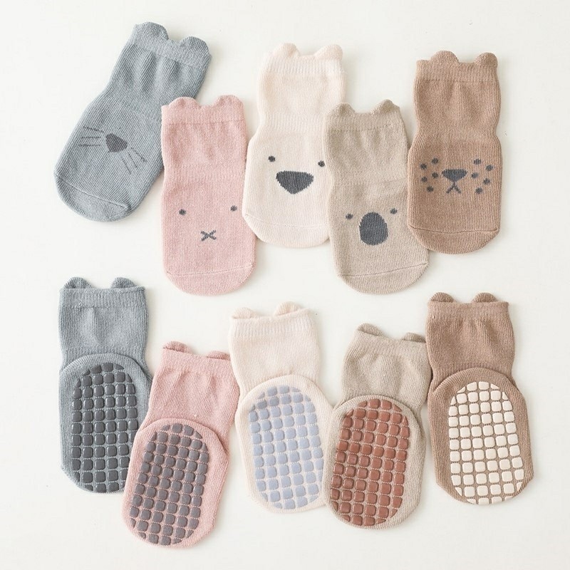 3 Pairs/Lot Cartoon Newborn Socks Children's Anti-slip Socks Spring and Autumn Cute Boy Cotton Baby Toddler Socks