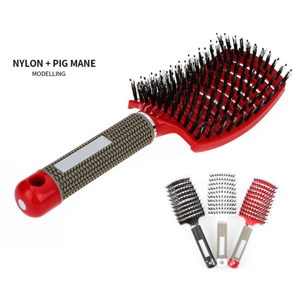 Hair Scalp Massage Comb Hairbrush Bristle Nylon Women Wet Curly Detangle Hair Brush for Salon Hairdressing Styling Tools