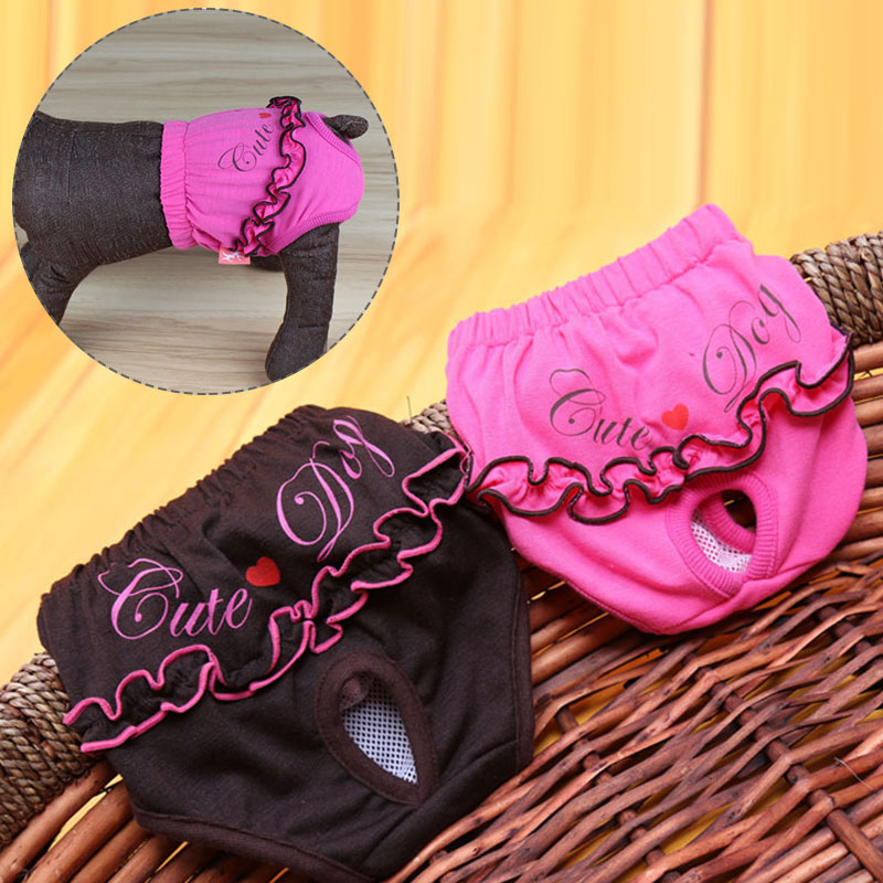 Dog Physiological Pants Cute Ruffles Washable Female Dog Sanitary Shorts Soft Girl Dogs Panties Small Dogs Diaper Pet Underwear