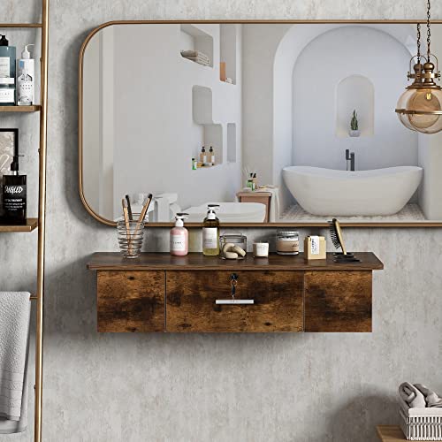 Wall Mount Salon Stations for Hair Stylist,Barber Hair Stations for Salon Beauty Spa Equipments,Rustic Brown