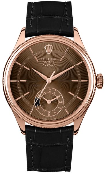 Rolex Cellini Dual Time Solid 18k Everose Gold Men’s Watch 50525
